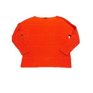 Talbots Sweater Women’s Size X Orange Plus‎ Knit 100% Prima Cotton Colorful Cozy